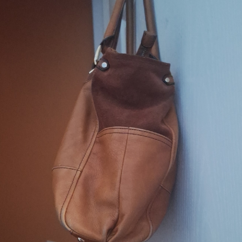 B. Makowski Brown Leather Tote Bag - Picture 3 of 11